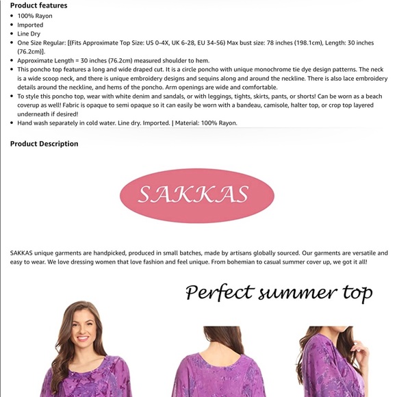 Tie Dye Lace/Sequin Embroidered Tunic/Cover Up. - Picture 9 of 9